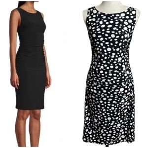 Kamali Kulture Shirred Waist Rushed Polka Dot Dress M